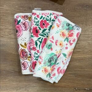 Copper Pearl ‘Bloom’ Print Kids Burp cloth - Set of 3